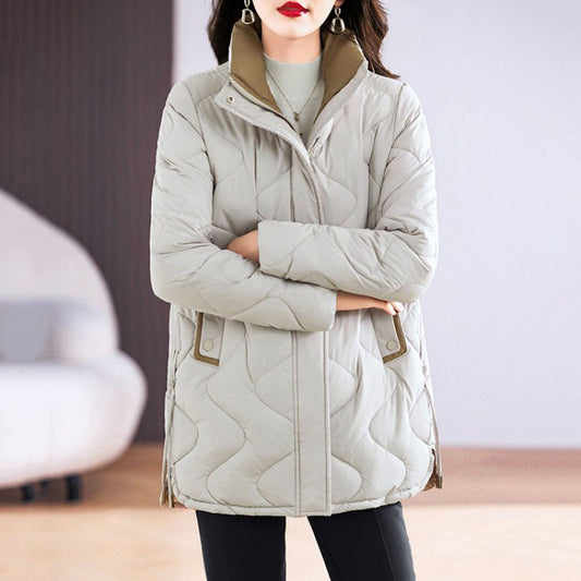 Mid-Length Loose Simple Cotton-Padded Coat 2026 - Minimalist Winter Jacket - DanaFashionstore