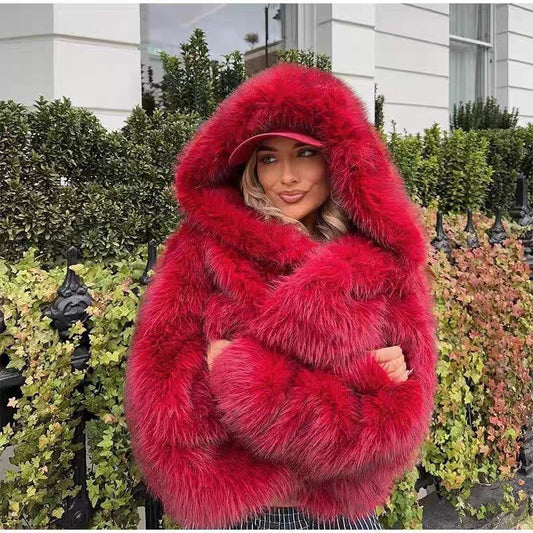 Artificial Fur Autumn And Winter Thickening Haining Fashion Furry Fur Clothing Top