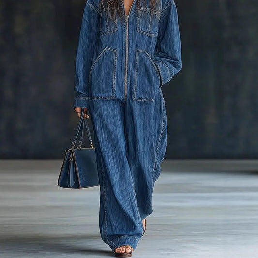 Hooded Overall Jeans Women 2026 - European American Denim Jumpsuit - DanaFashionstore