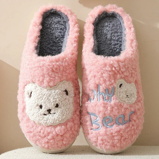 Bear Slippers Winter Warm House Shoes For Women Couple - DanaFashionstore