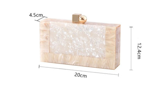 Mottled white acrylic handbag $89.62 Dana Fashion Color: Off white Women's Bags Texture: EVA