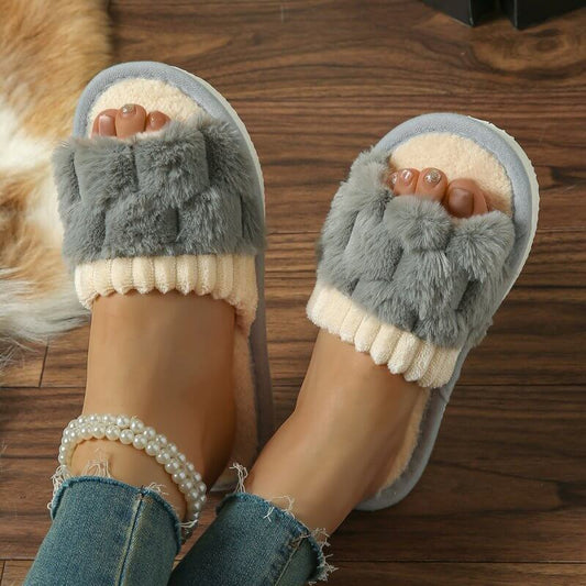 New Bow Plush Slippers Indoor $25.90 Dana Fashion Color: Black Bow Size: 36to37 Women's shoes Product information: Pattern: Other Lining material: as shown in the figure Color: white bow, pink bow, gray bow, white, gray, pink, black bow, Black Heel height