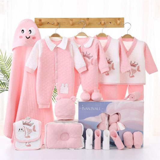 Newborn Cotton Products For Autumn And Winter Gift Set $69.50 Dana Fashion Color: Small Koi Blue Suitable For Height: 59cm Baby Clothing Product information: Fabric name: Combed cotton Applicable gender: neutral/both male and female Gift box content: clot