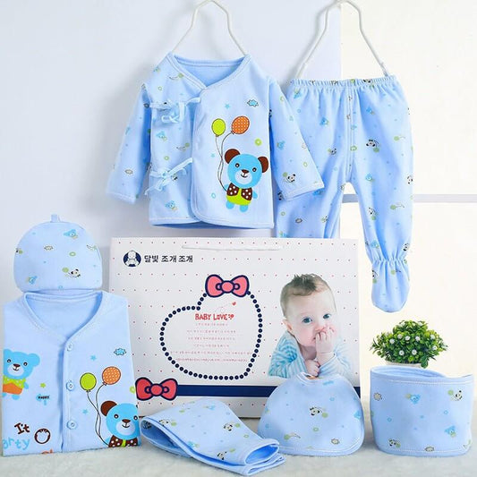 Pure Cotton Newborn Gift Set Maternal and Baby Products $25.50 Dana Fashion Color: Blue Size: 59cm Baby Clothing Product information: Name: Seven piece cotton gift box for newborn Size: 59cm Fabric: Cotton Category: Infant class A Season: Four Seasons Siz
