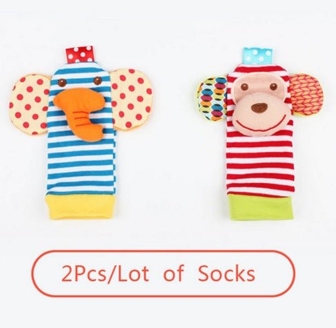 0-12 Months Soft Animal Rattle Infant Newborn Plush Sock Baby Toy Wrist Strap Baby Foot Socks $12.32 Dana Fashion style: A quantity: 2PCS Toys & Hobbies Overview: 1. Safe material All safe materials are used, after high temperature printing, the color is