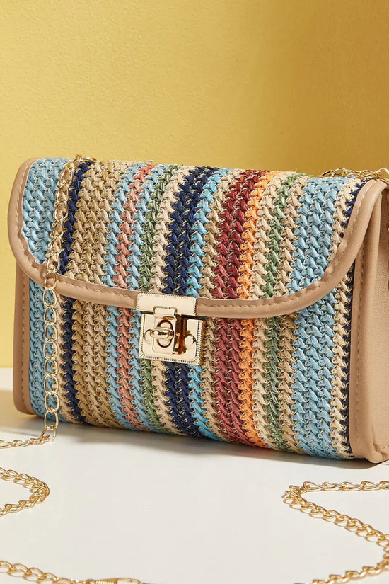 Woven Rainbow Fashion Crossbody Chain Square Bag - DanaFashionstore
