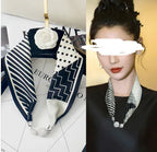 Magnetic Buckle Silk Women Scarf Pearl Necklace - DanaFashionstore