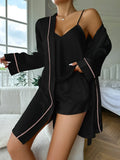 Ice Silk Sling Shorts Nightgown 2026 - Three-Piece Sleepwear Set - DanaFashionstore