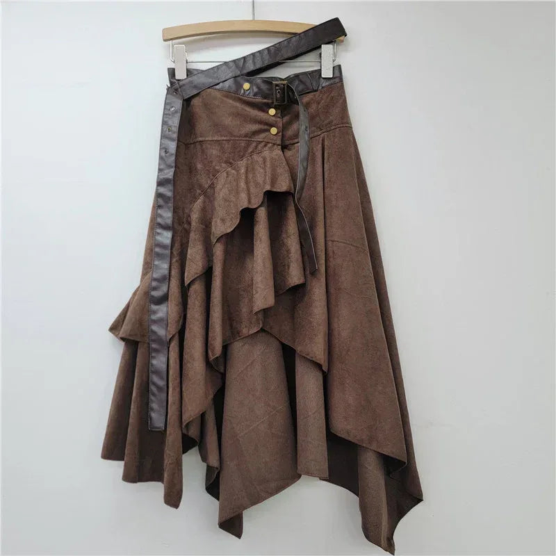 Personalized Hot Girl Style Irregular Deerskin Velvet Skirt - DanaFashionstore