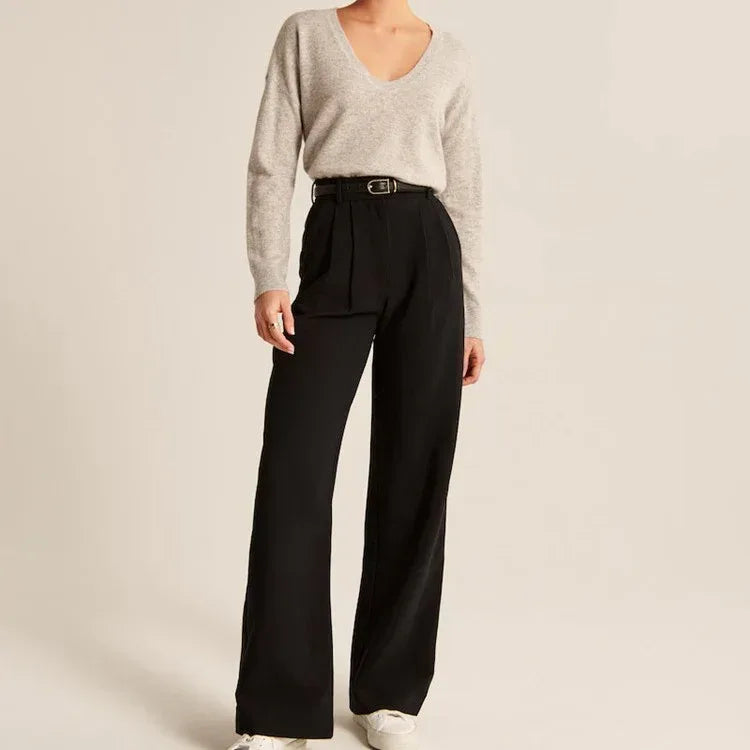 Pocket High Waist Wide-leg Casual Pants Women - DanaFashionstore