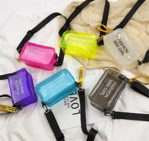 Transparent Square Fashion Trend Jelly Single Shoulder Diagonal Cross Bag - Dana Fashion