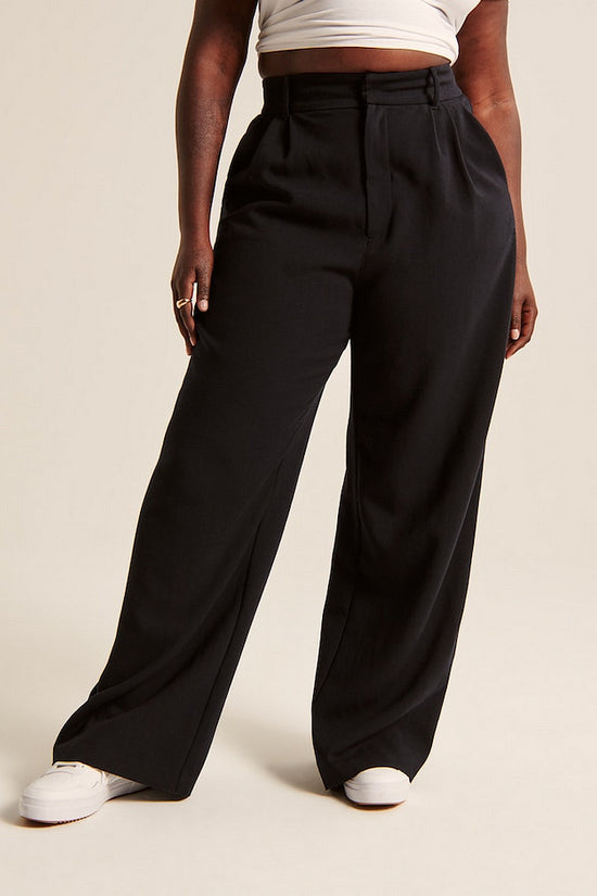 High Waist Straight Trousers With Pockets Wide Leg Casual Pants For Women