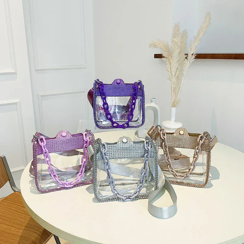 Transparent Chain Women's Portable PVC Shoulder Bag - DanaFashionstore