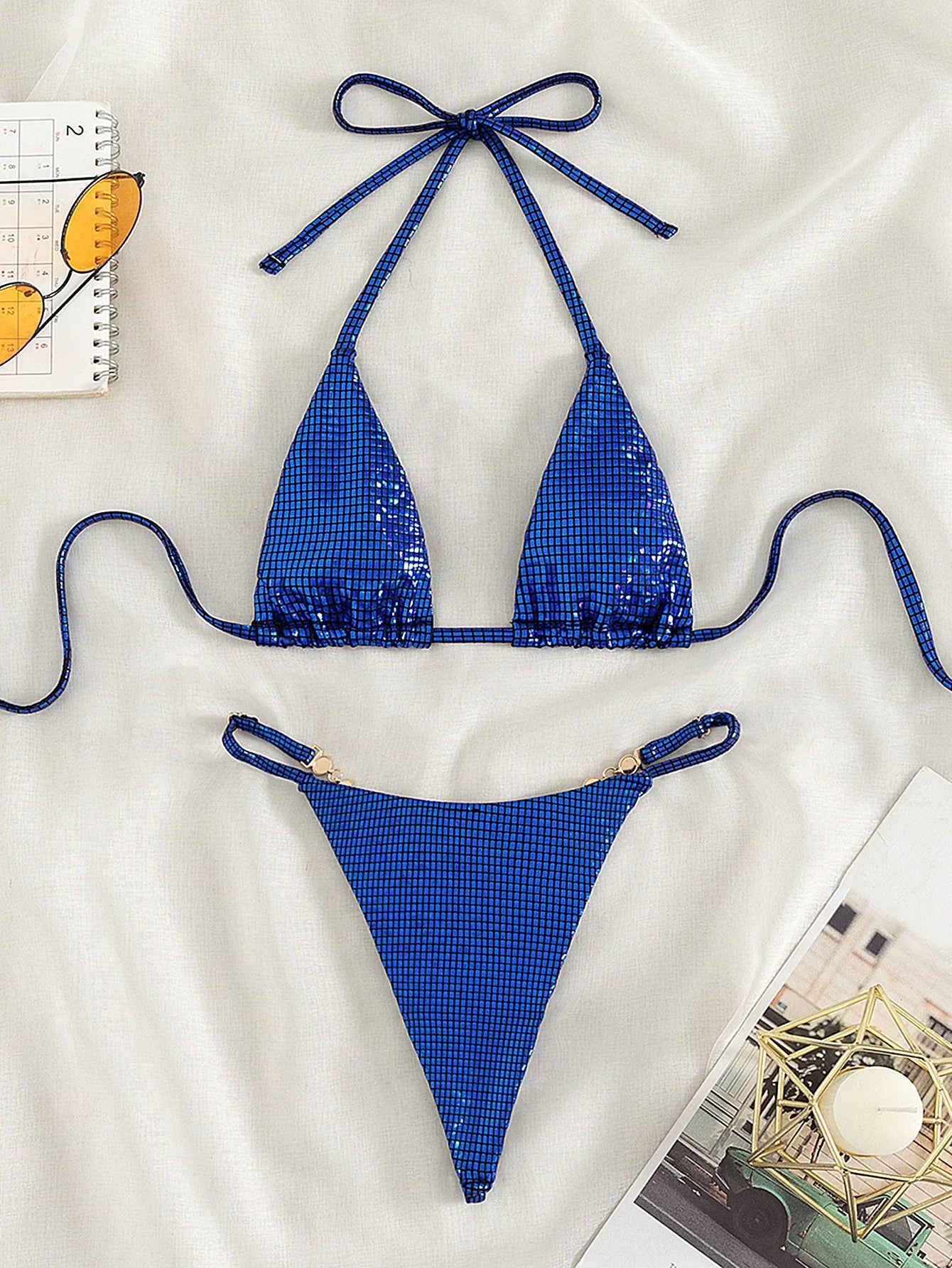 Women's Solid Color T-back Split Bikini - DanaFashionstore