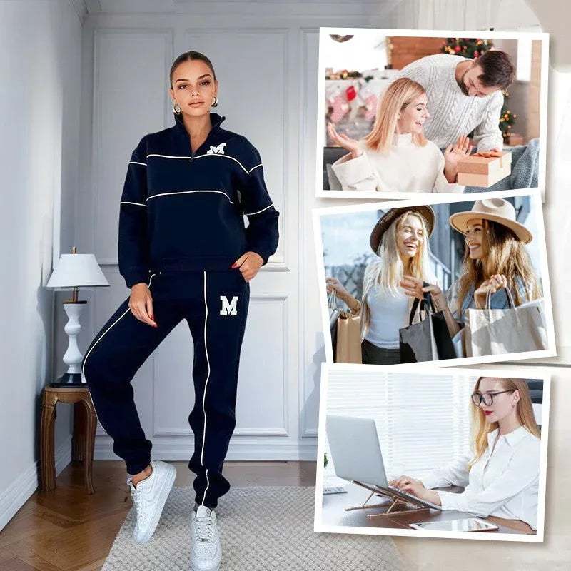 Womens 2 Piece Outfits Lounge Hoodless Pullover Sweatshirt Sweatsuit Sets Sweatshirt Baggy Fashion Sweatpants With Pockets - DanaFashionstore