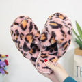 Cross-strap Fuzzy Slippers Leopard Plush House Shoes Flat Bedroom Slippers Slippers For Women - DanaFashionstore