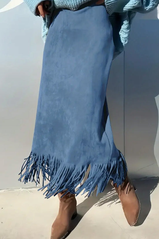 Women's Fashionable Elegant Long Suede Skirt Comfortable Slim Fit