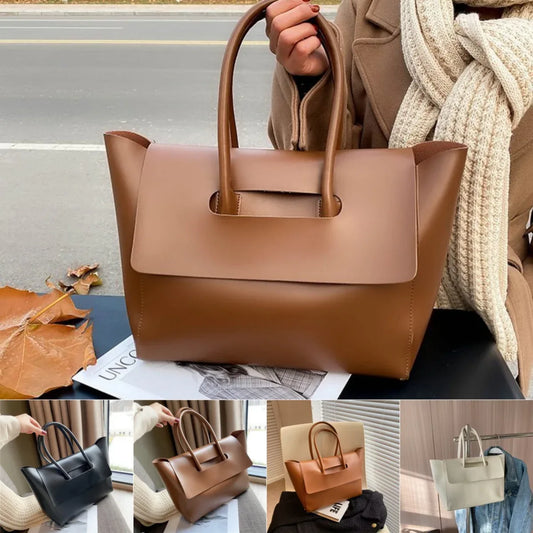 Fashion Women Shoulder Bags Large Capacity Handbags Simple Retro Tote Bags Solid Color Famous Brand High Quality Bags - DanaFashionstore