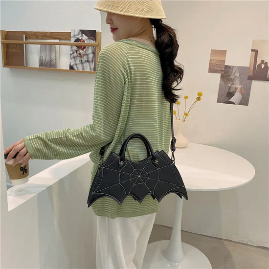 Halloween Spider Web Shape Shoulder Bags Personality Batgirl Tide Pu Handbags Fashoin Messenger Crossbody Bag - DanaFashionstore