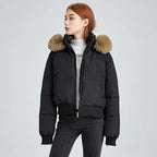 Women's Hooded Fur Collar Cotton Coat 2025 - Designer Padded Jacket - DanaFashionstore