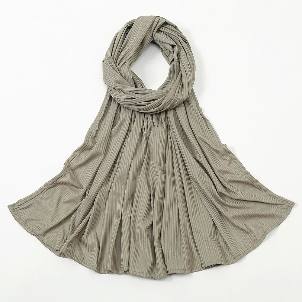 Women's Knitted Thread Cotton Striped Solid Color Scarf - DanaFashionstore