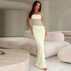 Y2K Lace Suspender Dress Fashion Sexy Lace Long Dresses Party Evening Club Beach Clothing For Women - DanaFashionstore