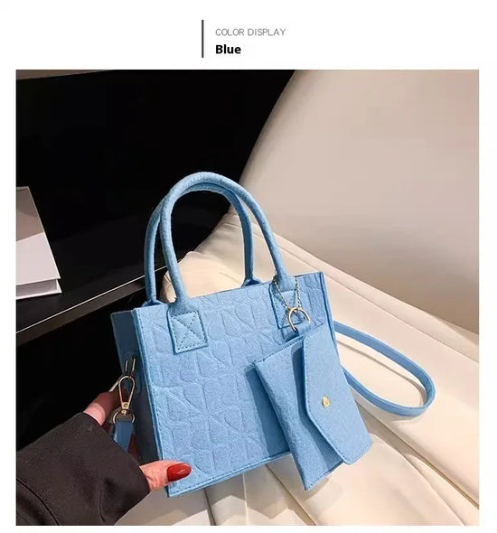 Simple Small Handbag Women's Fashion Felt One Shoulder Combination Bags - DanaFashionstore