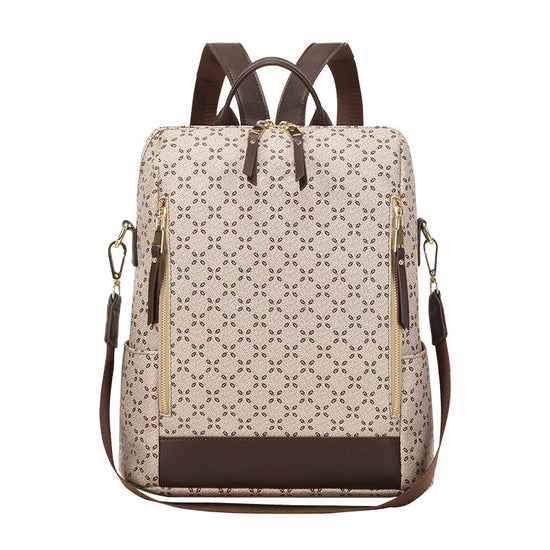 Large Capacity Simple All-matching Printed Retro Anti-theft Travel Crossbody Backpack - Dana Fashion