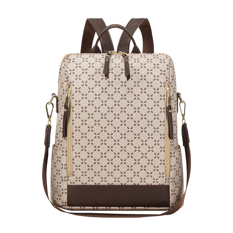 Large Capacity Simple All-matching Printed Retro Anti-theft Travel Crossbody Backpack - Dana Fashion