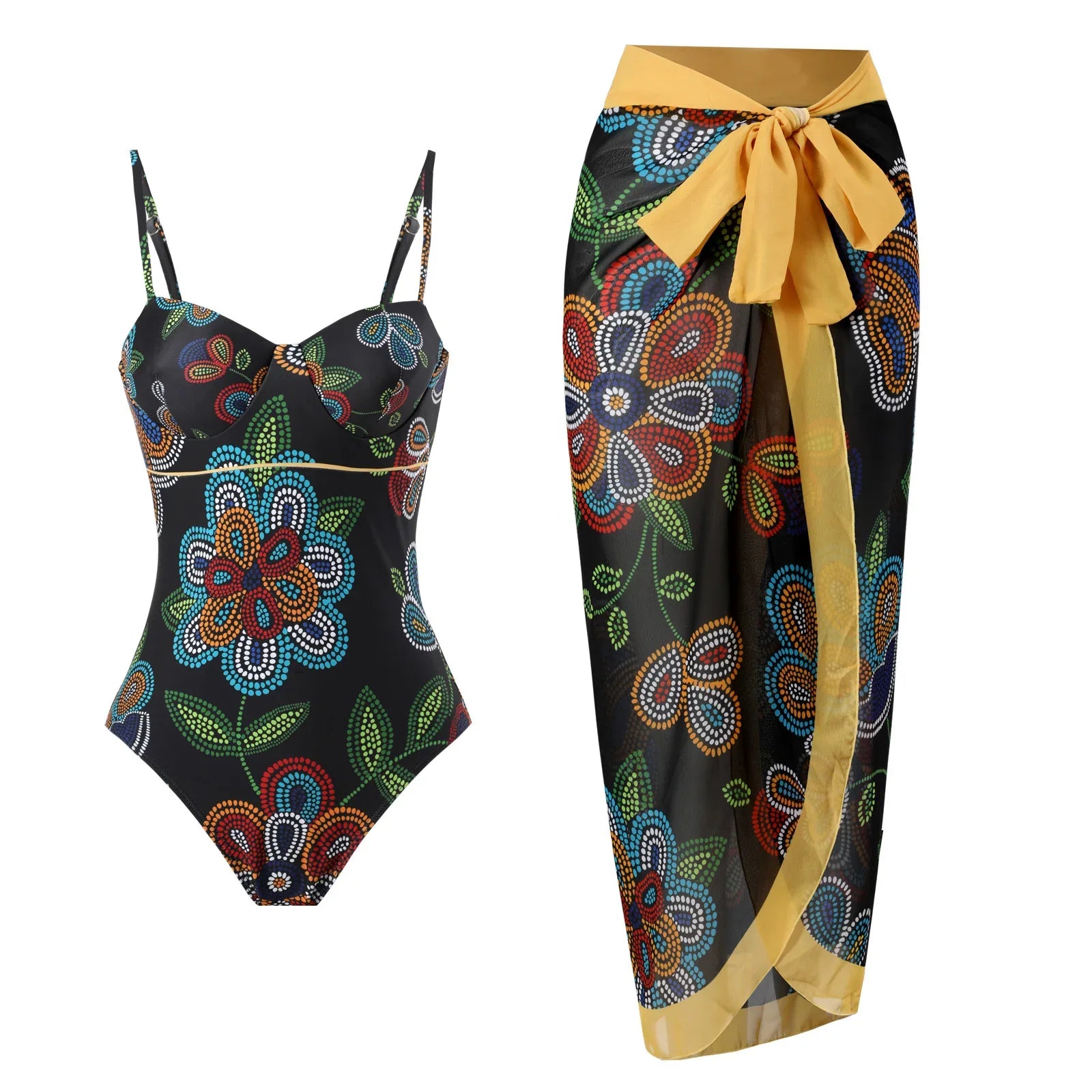 Siamese Conservative Covering Belly Thin Swimsuit French Retro One-piece Bikini - DanaFashionstore