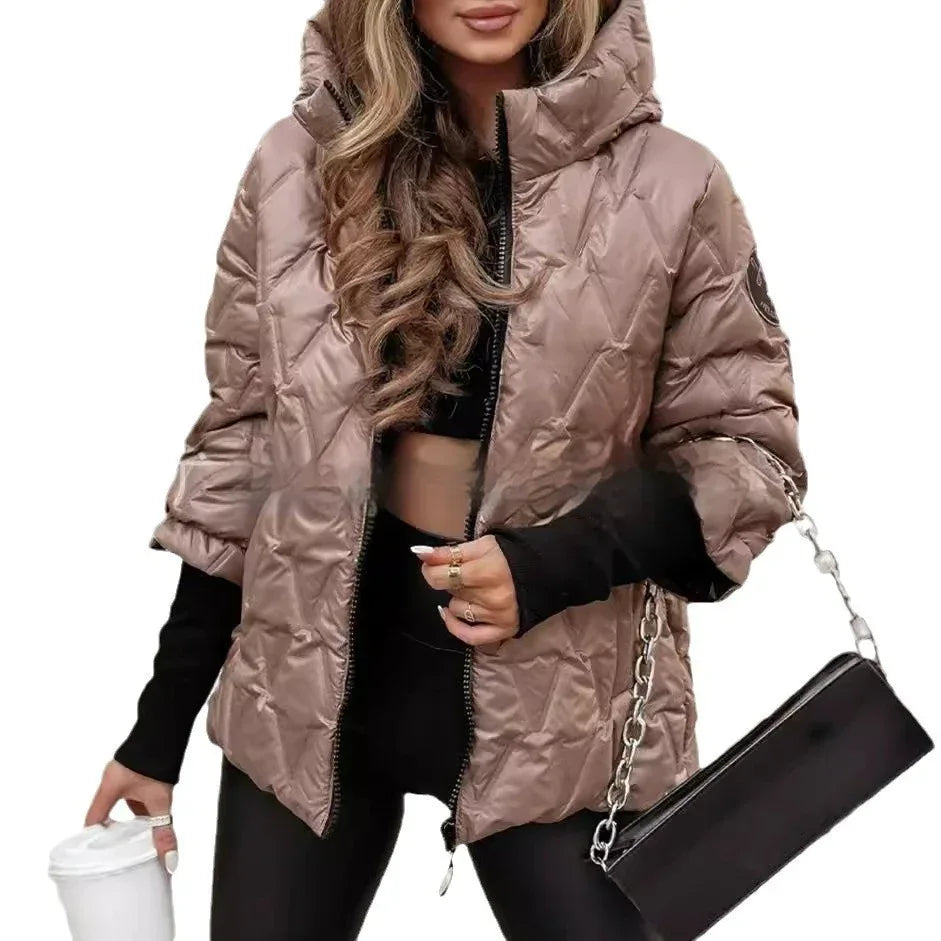 Fashion Hooded Loose-Fitting Patchwork Cotton Jacket 2026 - Long Sleeve Coat - DanaFashionstore