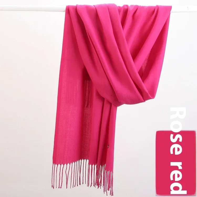 Pure Color Warm Keeping Scarf All-match Cashmere Shawl - DanaFashionstore