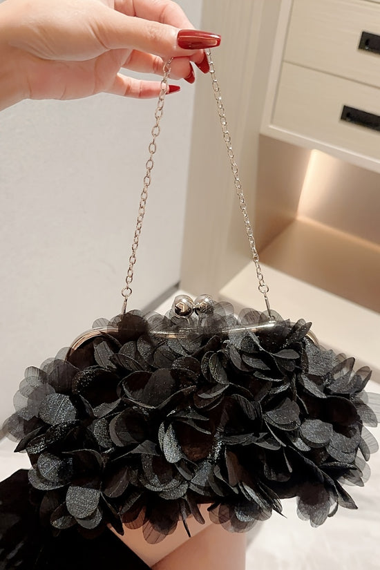 Women's Floral Satin Small Purse, Ladies Dinner Clutch Ladies Rose Clutch Wedding Prom Party Bag With Chain--Selling On Temu Is Prohibited - Dana Fashion