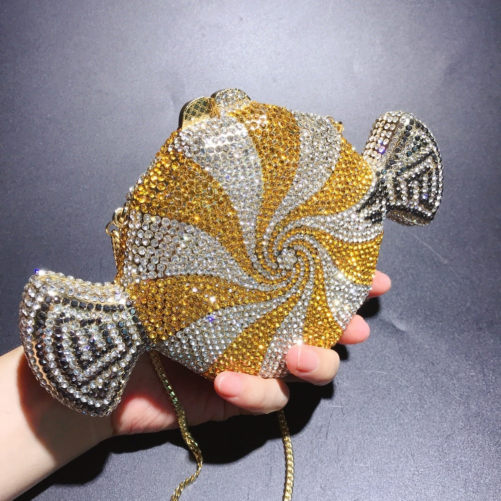 Women's Diamond Candy Shape Crystal Diamond Clutch - Dana Fashion