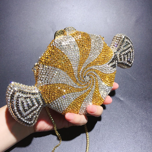 Women's Diamond Candy Shape Crystal Diamond Clutch - Dana Fashion