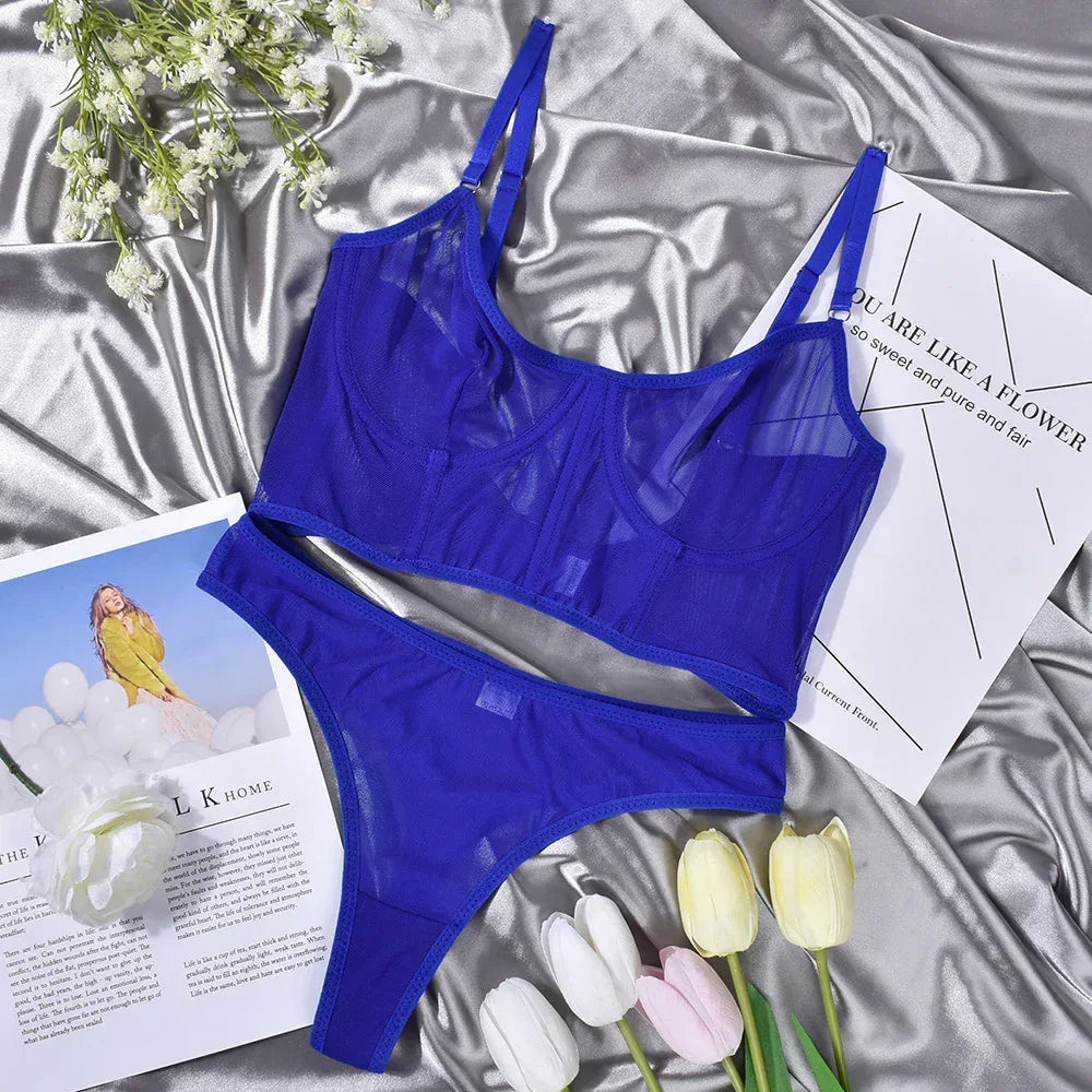 Underwear Mesh Gathered See-Through Comfortable Women's Suit - DanaFashionstore