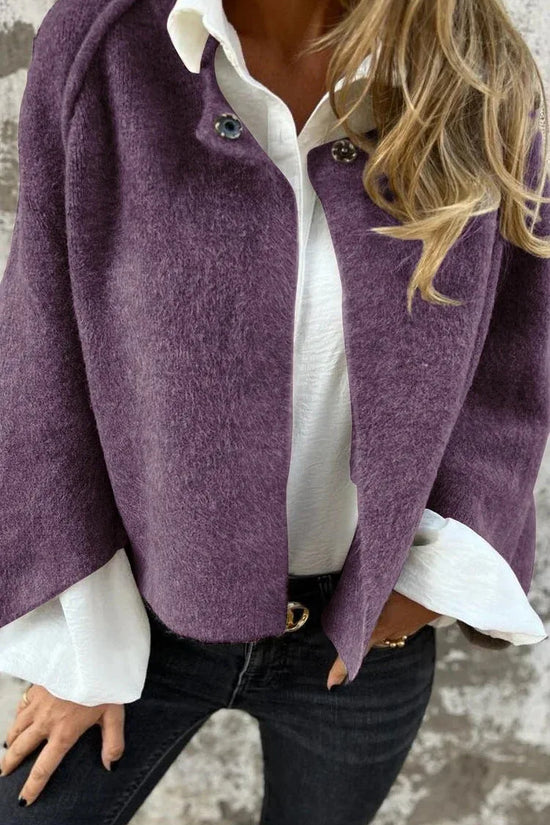 Women's Batwing Sleeve Cardigan Ins Fashion Cropped Jacket Tops Autumn And Winter Loose Short Cashmere Coat - DanaFashionstore