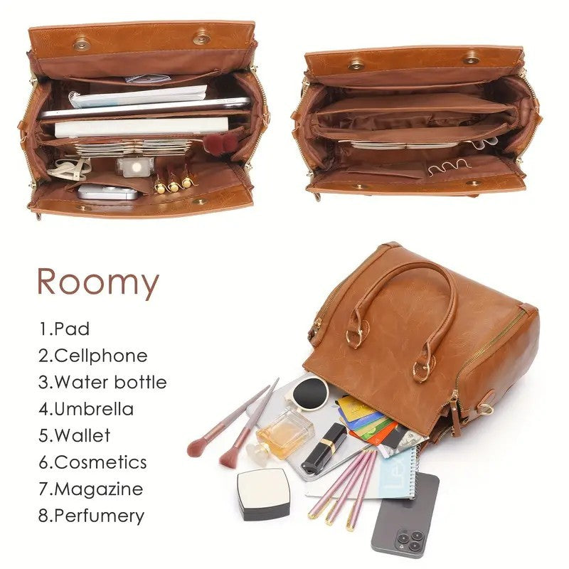Women's Multifunctional Leather Shoulder Bag Handbag - Dana Fashion