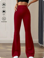 Summer Thin Yoga Pants Women's High-Waist Straight-Leg Wide-Leggings