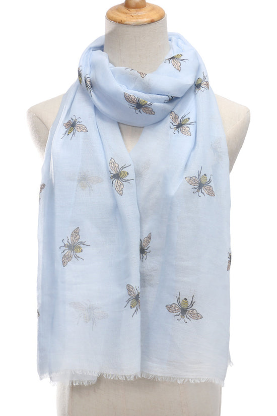 Bee Print Women's Neck Warmer Travel Sun Protection Shawl