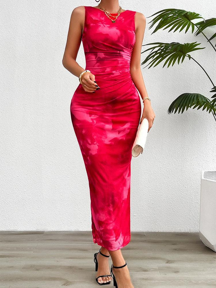 Elegant Slim Sleeveless Mesh Dress Women 2026 - Sheer Party Dress - DanaFashionstore