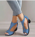 Women's Zippered High Heeled Fish Beak Sandals - DanaFashionstore
