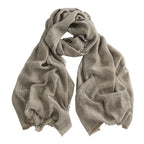 Herringbone Pattern Monochrome Artificial Cashmere Scarf Women's Simple Casual Style Tassel Warm Shawl - DanaFashionstore