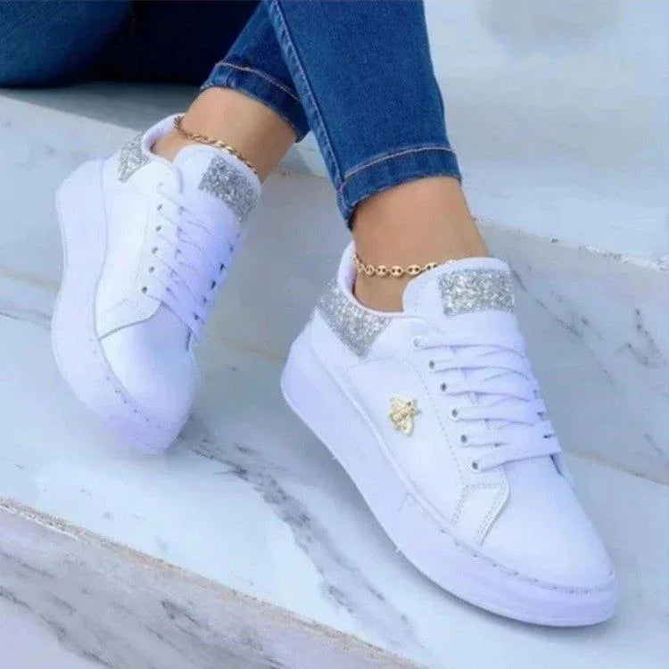 Platform Sneakers Lace-up White Low-top Casual Shoes - DanaFashionstore