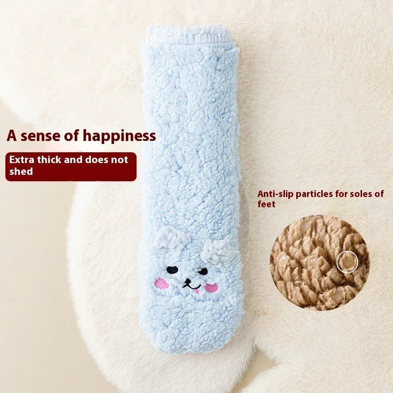 Winter Floor Socks Velvet Thicken Warm Coral Velvet Cute Socks Japanese-style Home Footwear Non-slip Socks New Year Gifts Winter Gadgets - DanaFashionstore
