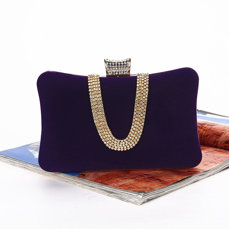 Suede European And American Food Bag U-shaped Diamond - Dana Fashion