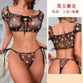Mesh Petals Underwear Tube Top Panties Set - DanaFashionstore
