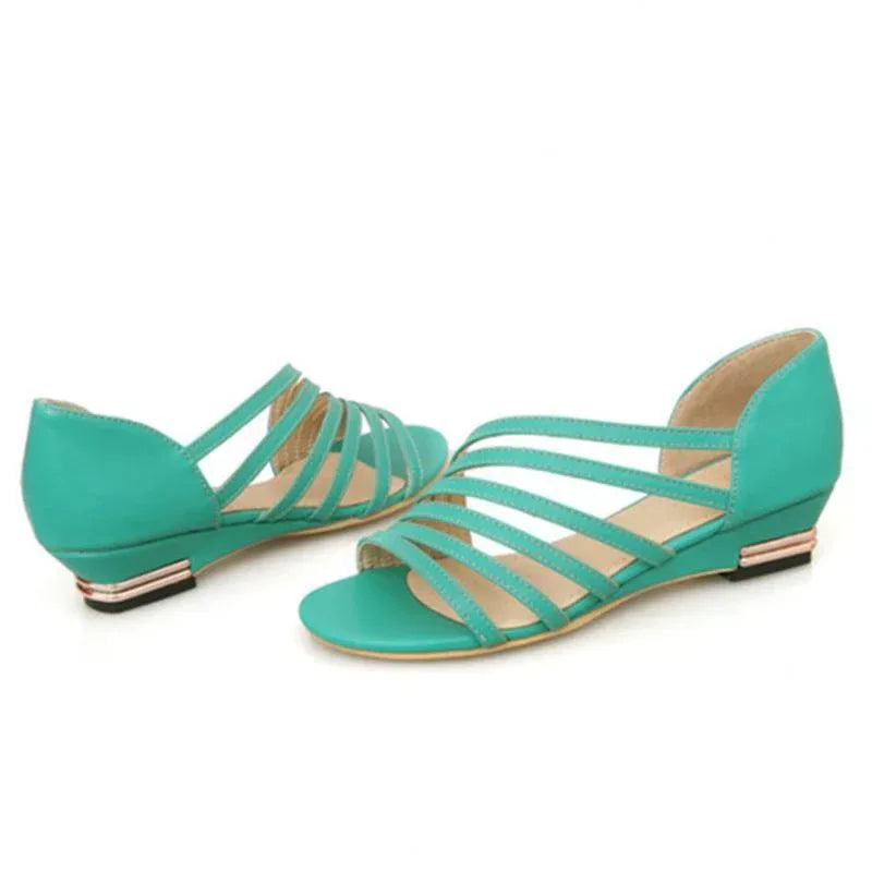 Summer Thin Strap Mid-heel Flat Wedge Casual Ladies Sandals - DanaFashionstore