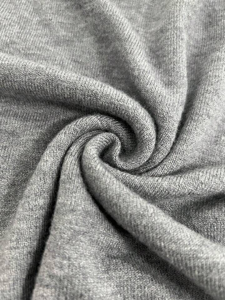 Simple Niche Round Neck Solid Color French Short Sleeve Sweater Sweater