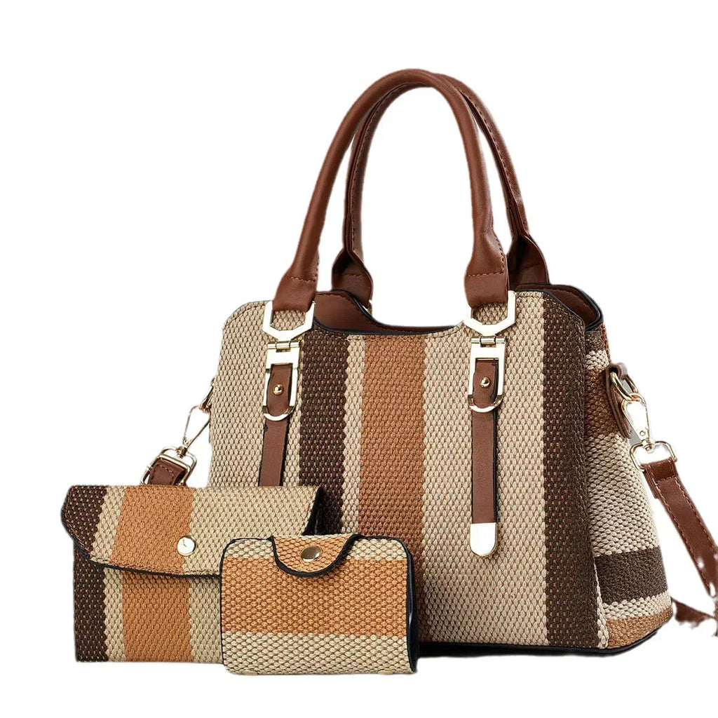 Crossbody Large Capacity New Son And Mother Canvas Contrast Color Handbags - DanaFashionstore